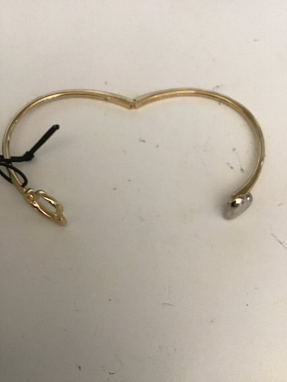 Kate Spade New Gold Hinged Cuff Bracelet with Heart Closure - Picture 2 of 3